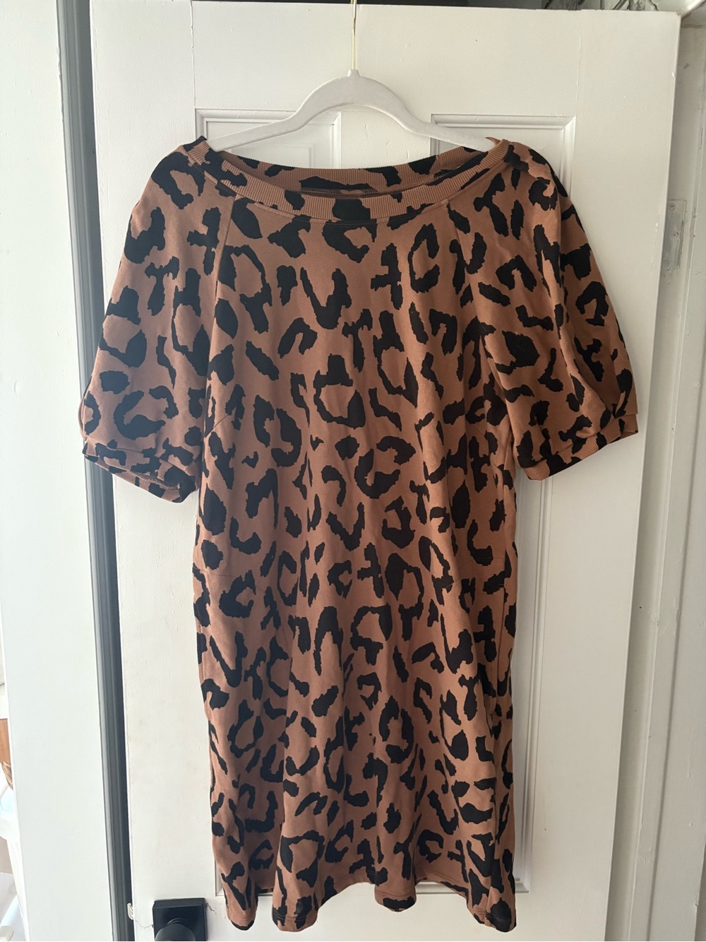 Velvet by Graham & Spencer Brown and Black Leopard Print Mini Dress